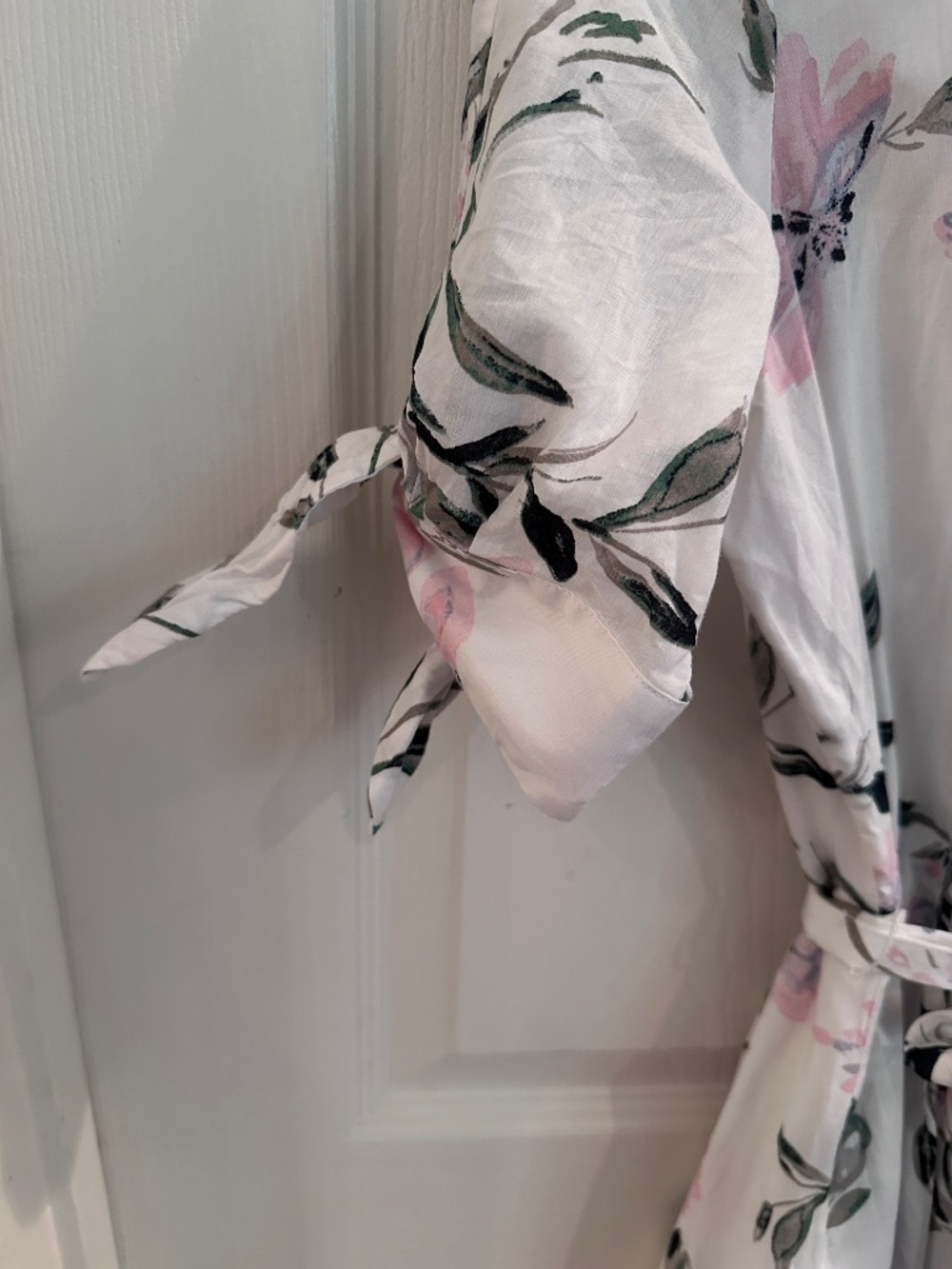 Calvin Klein 4 Floral Cotton Maxi Shirt Dress Belted Cottagecore Romantic Pink S - Picture 6 of 11